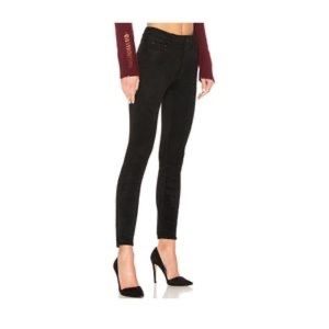 high waisted Mother black suede pants